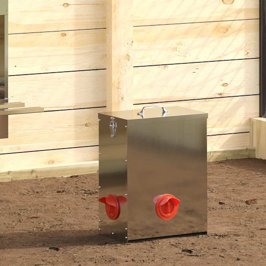 Vidaxl Chicken Feeder Silver 32.5 X 20.5 X 43 Cm