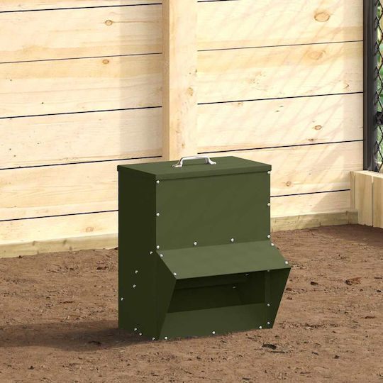 Vidaxl Chicken Feeder Olive Green 20 X 25 X 35 Cm