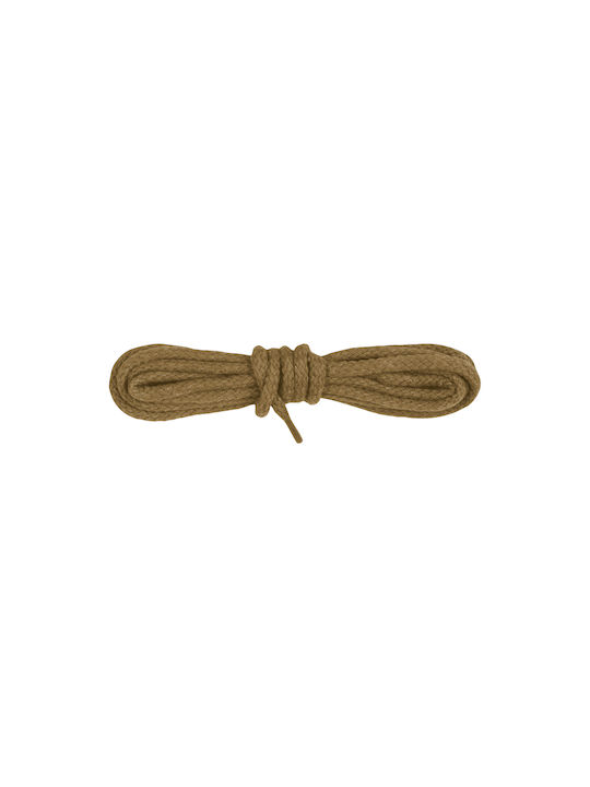 Bergal Round Cord Laces Tan Brown 75 Cm Thick Round Shoelaces Colour Light Brown 75 Centimeters 100% Cotton Non-Slip
