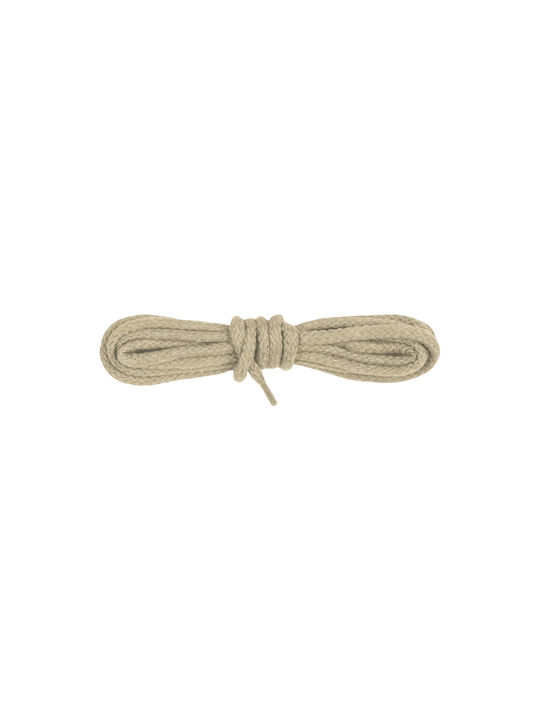 Bergal Round Cord Laces Beige 90cm Thick Round Shoelaces Colour Beige 90 Centimeters 100% Cotton Non-Slip