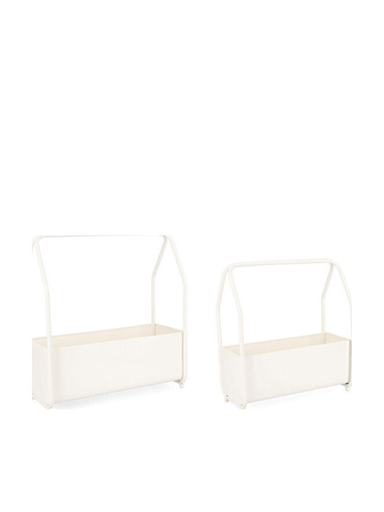 Bizzotto Keyra Κασπώ Μεταλλικά Λευκά Σετ 2 Τμχ 52x22,5x52 Εκ