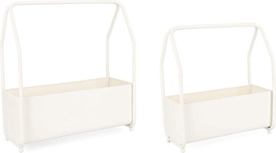Bizzotto Keyra Каспо Метални Бели Подредба 2 Бр 52x22,5x52 См