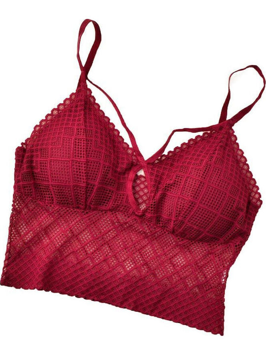 Γυναικείο Bralette Στρογγυλό Σχέδιο Στο Μπούστο Μπορντώ 8349