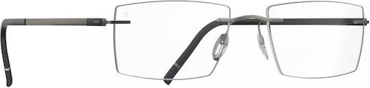 Silhouette Silh5573/70 6560 Herren Brillengestell mit Rezept Titan Ruthenium Graues