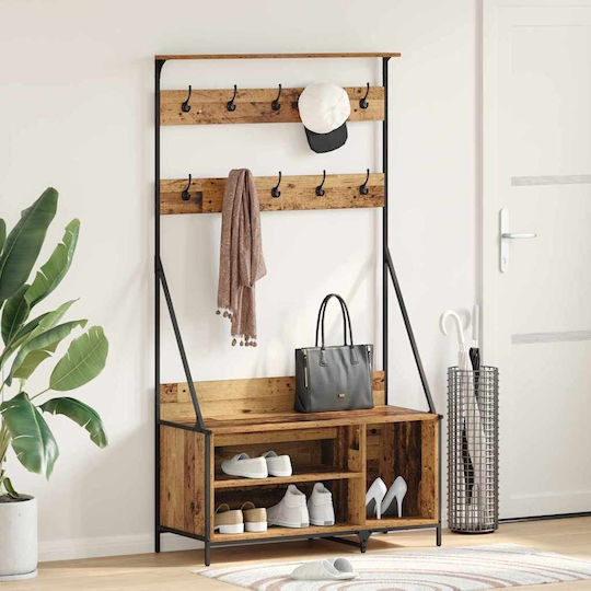 Mobilier de Intrare cu Cuier Old Wood 100x41x184cm