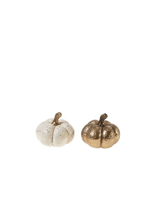 Ceramic Pumpkin Gold White 12.5x11.5x10.5 Random Choice 52051 Zen Collection