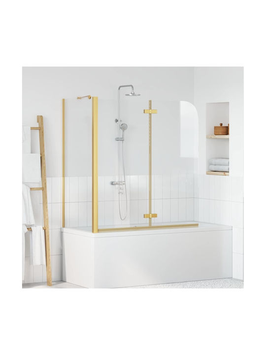 vidaXL Cabinet Cada De Baie Cu Ușă Pliabilă 120x68x130cm Dungi Oro
