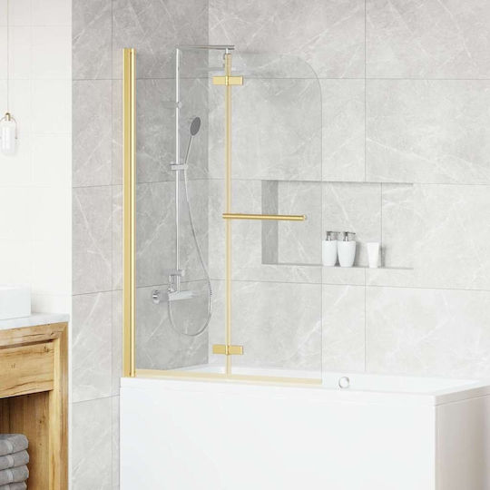 vidaXL Divider de verandă Duș cu Pliabil Ușă 95x140cm Dungi Oro