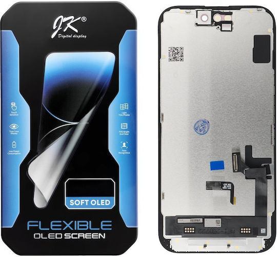 Екран със Сензорен Механизъм и Рамка за IPHONE 15 (Черен)