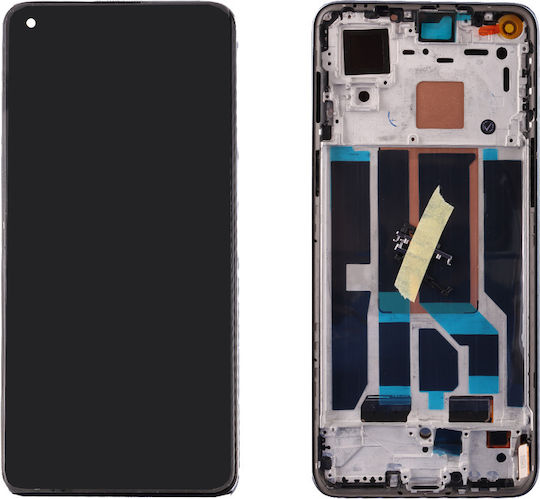 Οθόνη mit Touch-Mechanismus und Rahmen für OnePlus Nord 2 5G (Schwarz)