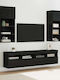 Животно помещение ТВ единица Black Beech с Осветление Д40.5xШ30xВ90бр