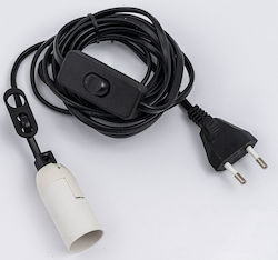 Lianosxmas Cablu Negru Accesorii De Iluminat 340cm Dulie E14 Comutator Priză Ip20 Cablu Negru Accesorii De Iluminat 340cm Dulie E14 Comutator Priză Ip20