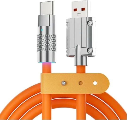BYZ X98 USB 2.0 Cable USB-C male - USB-A 60W Πορτοκαλί 1.2m