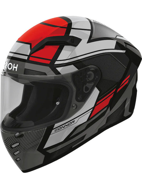 Airoh Connor Ego Red Gloss Motorcycle Helmet Fu...