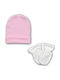 Kids Beanie Set with Gloves Fabric Pink for Newborn