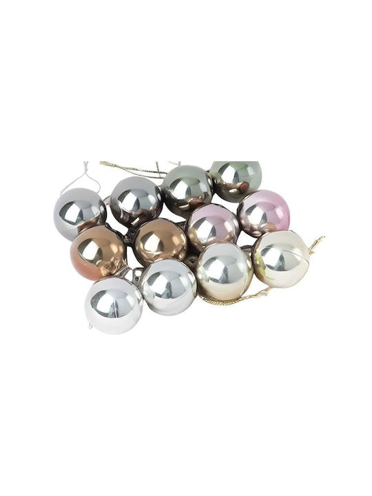 Hanging Ball Ornament Ornament Silver 8cm Set 1...