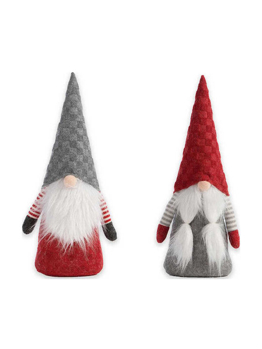 Nef-Nef Homeware Weihnachtsfiguren Gnome Grau Hut 40cm Grau Rot Nef-nef Homeware