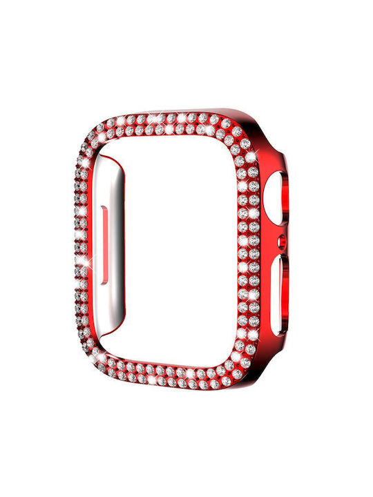 Apple Watch Ultra 3 2 1 49mm Xdfind Double Row Diamond Hollow Θήκη Ρολογιού Pc Κόκκινη
