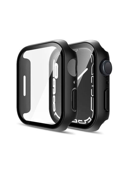 Husă Tempered Glass Apple Watch 45mm Neagră Husă Tempered Glass Apple Watch 45mm Neagră