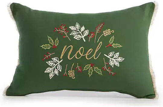 Christmas Decorative Pillow Filling Noel Verde Green-white Nef-nef Homeware 30x45