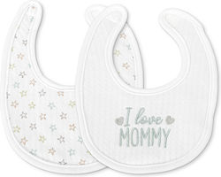 Lorelli Bib Fabric with Hoop & Loop Fastener White for 0 m+ 2pcs