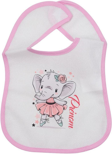 Kamtex Baby Waterproof Fabric Baby Bib with Hoop & Loop Fastener Pink