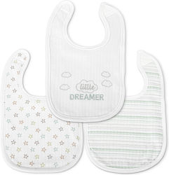 Lorelli Bib Fabric with Hoop & Loop Fastener White for 0 m+ 3pcs