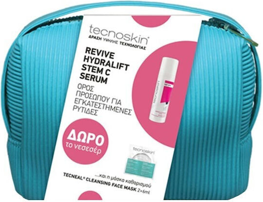 Tecnoskin Necessaire Revive & Hydralift Hautpflegeset für Gesichtsreinigung 3Stück