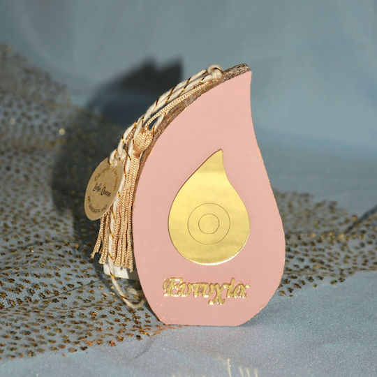 LiebeQueen Handmade Tabletop Lucky Charm with Wishes Pink made of Wood 1pcs