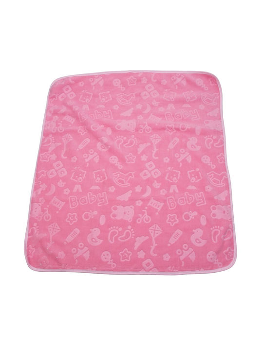 Kamtex Baby Blanket Nursery Swaddling Blankets Fleece Pink 90x100cm