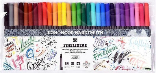 Koh-I-Noor Drawing Markers Thin Set 30 Colours