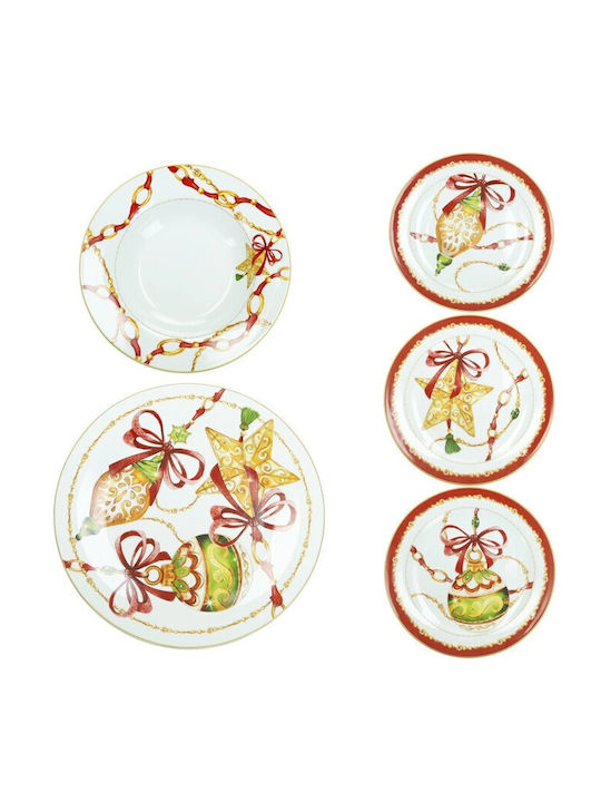 Brandani Christmas Porcelain Dinnerware Set Gioco Di Luci 18 Pieces