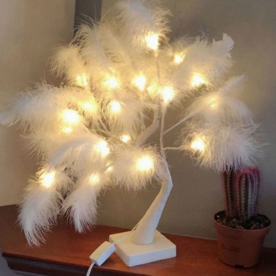 Tabletop Decorative Tree Feathers Led Warm Lighting