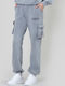 Hohe Taille Jogginghose Gray