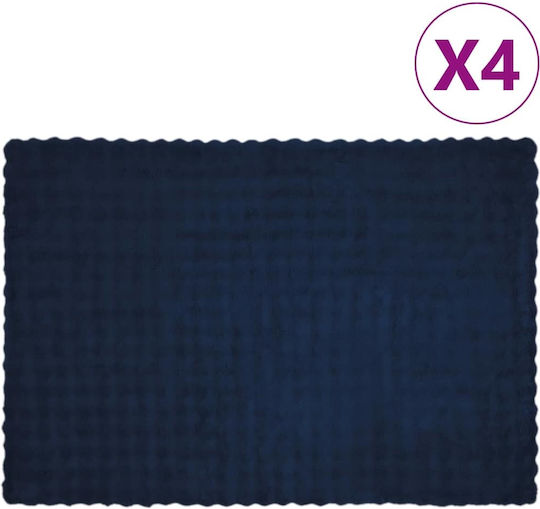 vidaXL Κουβέρτα Γούνινη Μονή 150x220εκ. Θαλασσί Μπλε