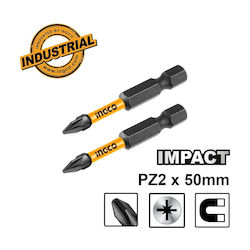 Biți Pentru Șurubelniță Impact Pz2x50mm 2 Bucăți Ingco Sdbim71pz250