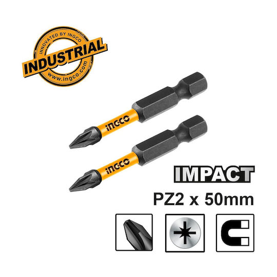 Κατσαβιδόμυτες Impact Pz2x50mm 2 Τεμ Ingco Sdbim71pz250