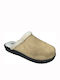 Anatomische Damen Hausschuhe mit Fell Beige