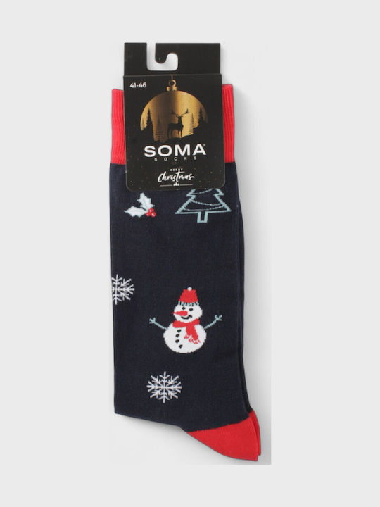 Soma Socks Ανδρικές Χριστουγεννιάτικες Κάλτσες Μπλε