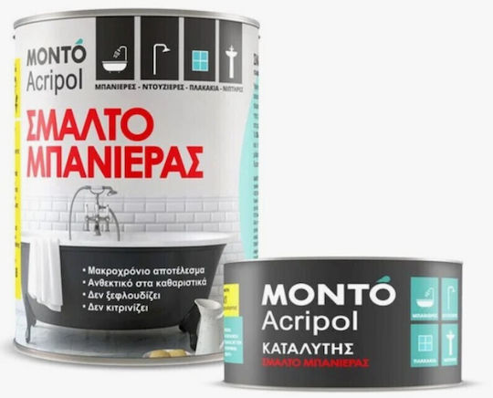 Monto Acripol Емайл За Вана Сатен Бял Или Оттенъци 750ml