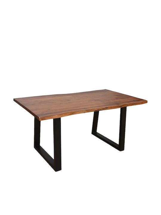 Miles Table Dining Room from Solid Wood & Metal Walnut 160x90x76cm