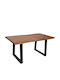 Miles Table Dining Room from Solid Wood & Metal Walnut 160x90x76cm