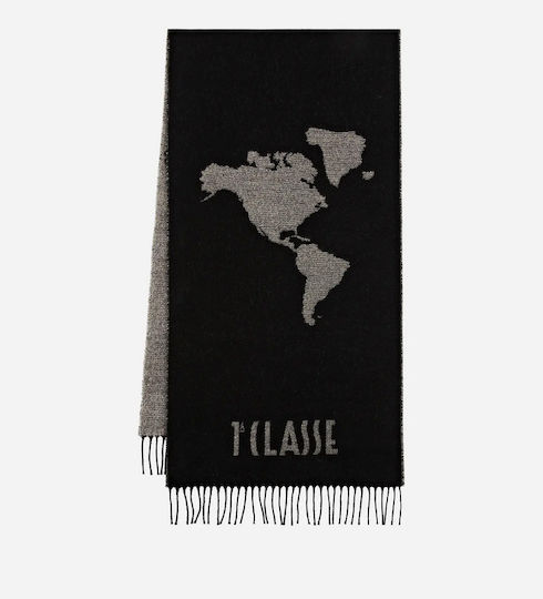Foulard Carré Alviero Martini En Soie 100% - Motif Carte Géométrique - Occasion Bon état