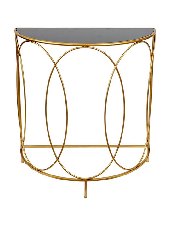Metal Console Table Gold Black L75xW37.56xH81cm
