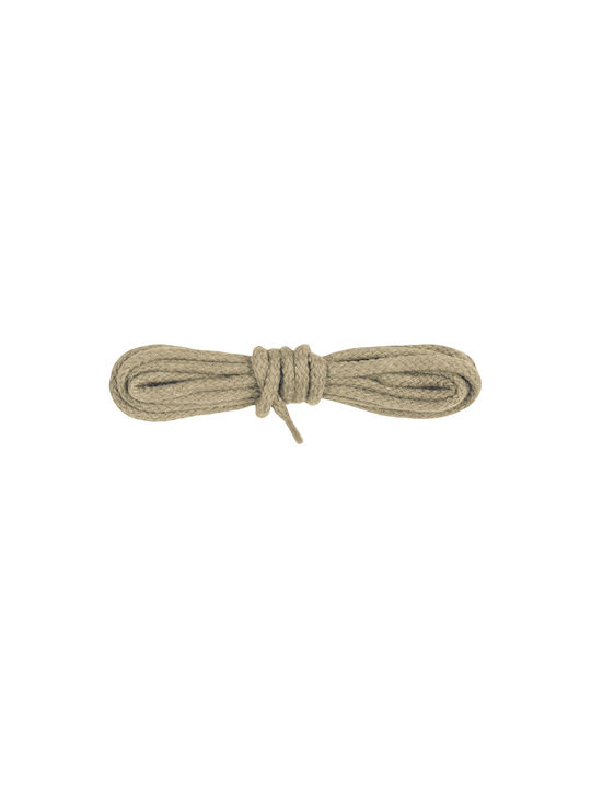 Bergal Round Cord Laces Dark Beige 90cm Χοντρα Στρογγυλα Κορδονια Χρωμα Σκούρο Μπεζ 90 Εκατοστα 100% Βαμβάκι Δεν Λύνονται