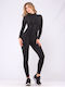 Women's Long-sleeved One-piece Suit Black