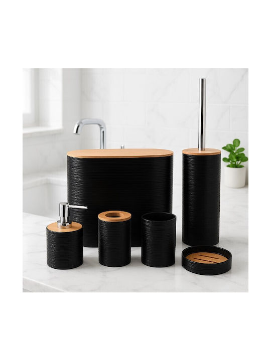 Galifas Set Accesorii Pentru Baie Plastic Negru 6 Bucăți