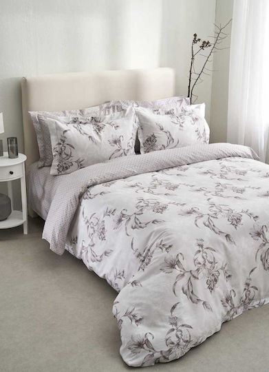 Vesta Home Σετ Παπλωματοθήκη 260x240cm King Size με 2 Μαξιλαροθήκες Victoria Λευκή