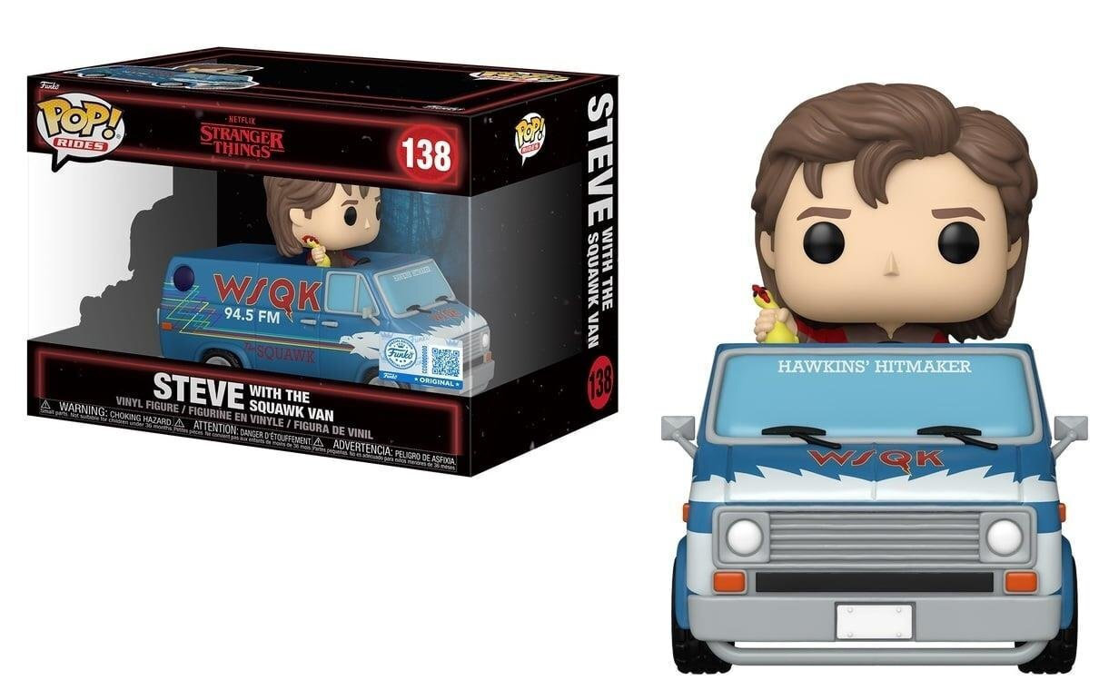 Funko Pop! Rides Deluxe – Steve Avec Le Van Squawk – Stranger Things Saison 5 – Figurine Vinyle Collector