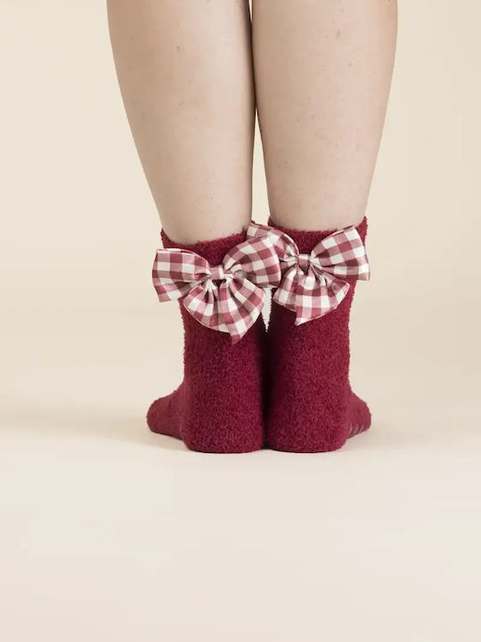 Noidinotte Damen Weihnachtssocken Dark Red 1Pack
